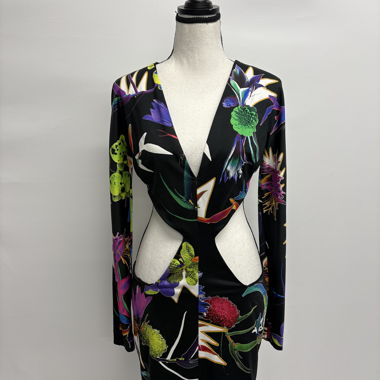 Mini abito Just Cavalli con cut-out nero multicolore S