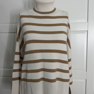 Maglione a Collo Alto a Righe S/M