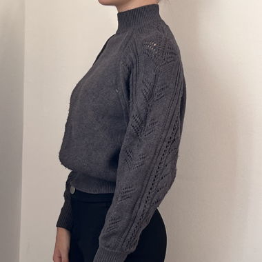 Dark grey sweater with detailing