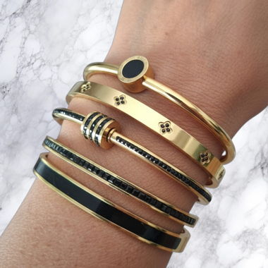 5 Gold Stainless Steel Bangle Bracelets