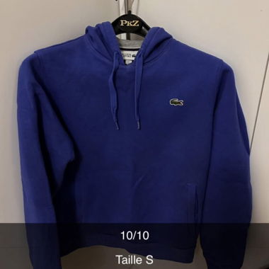 Felpa con cappuccio blu Lacoste taglia S