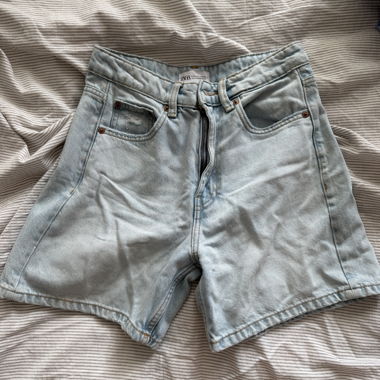 Short in denim ZARA azzurro chiaro