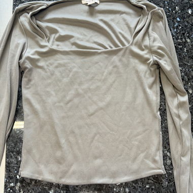 Beige long-sleeve top