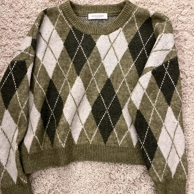 Maglione a rombi Stradivarius verde
