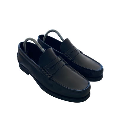 Mocassins Penny Loafer Saxone of Scotland – Noir – UE 45