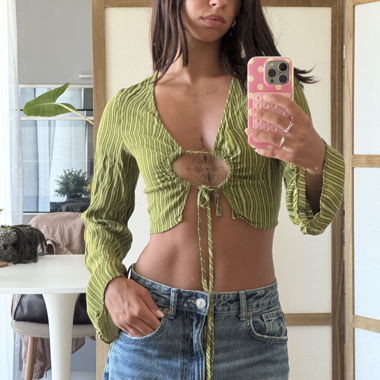 Top corto verde Pull&Bear
