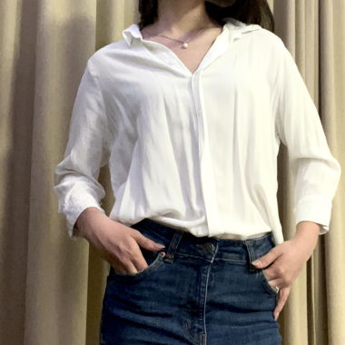 White cotton shirt blouse for women 