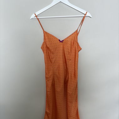 Vestitino slip a pois arancione