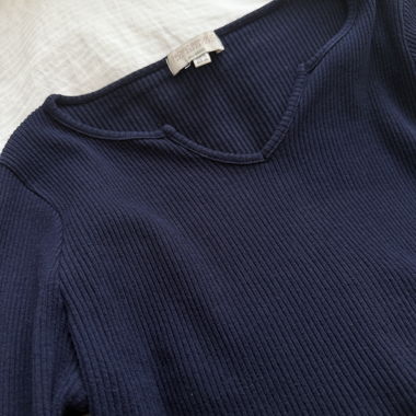 T-shirt manches longues bleu marine Pull&bear 