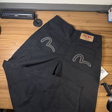 Pantaloni cargo neri Evisu