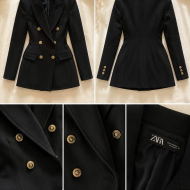 Blazer ZARA sartoriale nero da donna