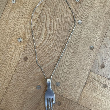 Collana forchetta argentata