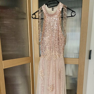 Apricot Abendkleid