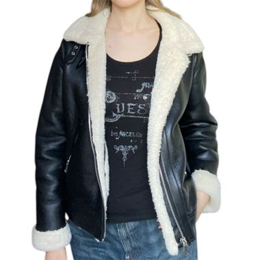 leather jacket with fur