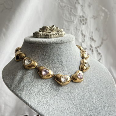 Vintage GIVENCHY Heart Necklace – Gold Tone
