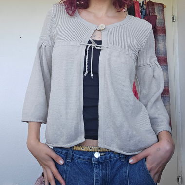 Cardigan beige in maglia