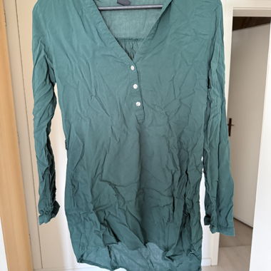 Top Zebra verde a maniche lunghe