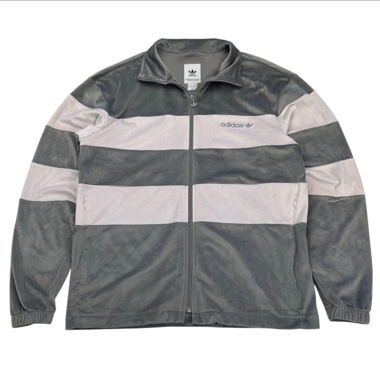 Vintage Adidas grey Velvet Track Jacket (L)