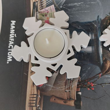 Set di portacandele a forma di fiocco di neve