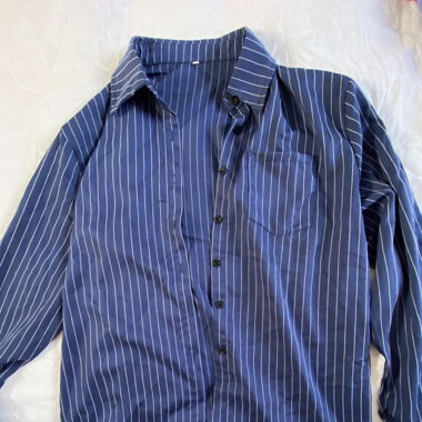 Marine blue shirt white stripes