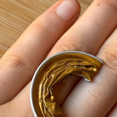 Golden Capsule Moon Ring