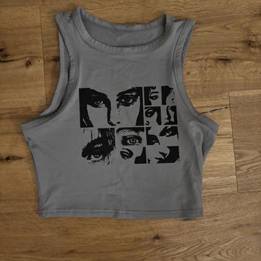 Crop top con stampa