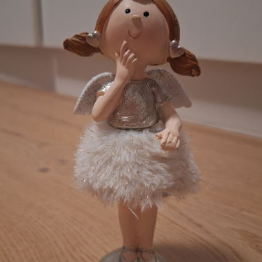 Decorative Angel Figurine with Glitter Skirt