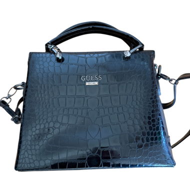 Borsa Guess nera effetto coccodrillo