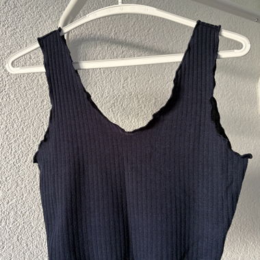 Navy Ribbed Tank Top