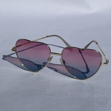 Pink Blue Gradient Heart Sunglasses
