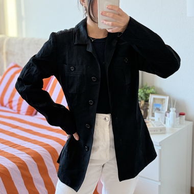 Schwarze Overshirt-Jacke ZARA