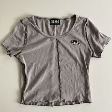 gray Diesel crop top with seams to the outside