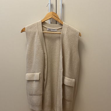 Gilet in maglia ZARA beige