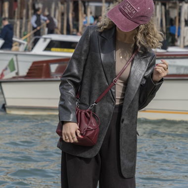 Leather-look blazer