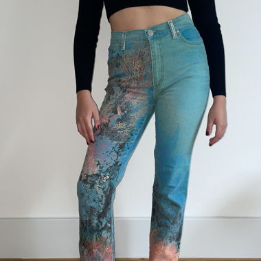 Cavalli Jeans with coral reef print SS99 size S