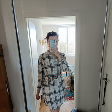 Robe beige en coton Uniqlo 36