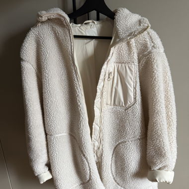 Cappotto in Teddy Fleece bianco