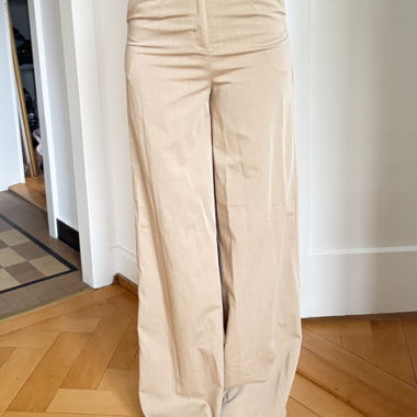 Beige Hose mit weitem Bein, hohe Taille