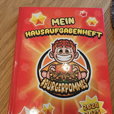 Burgerpommes Hausaufgabenheft