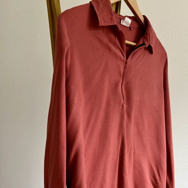 Langärmige Bluse in Rostrot