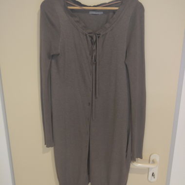 Cardigan in maglia COS midi (verde)grigio in seta, angora