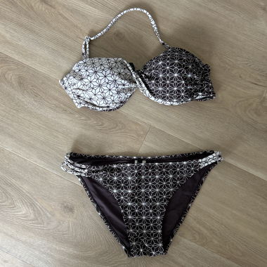 Bikini braun und weiss mit Strass