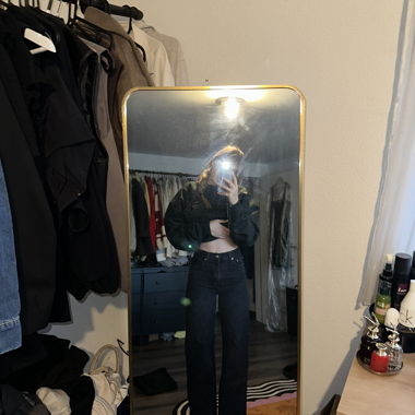 Schwarze Wide-Leg Jeans, Grösse 29