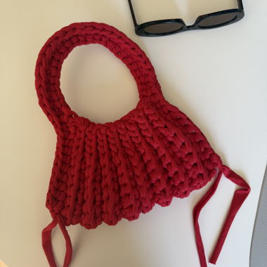 Borsa in tessuto rossa