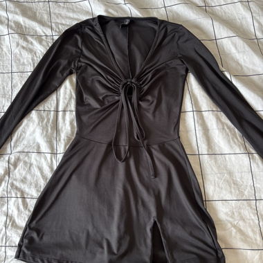 Black Long Sleeve Romper XS