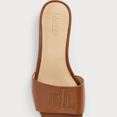Lauren Ralph Lauren pantoletten marron en cuir