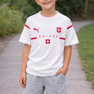 T-shirt Suisse blanc/rouge