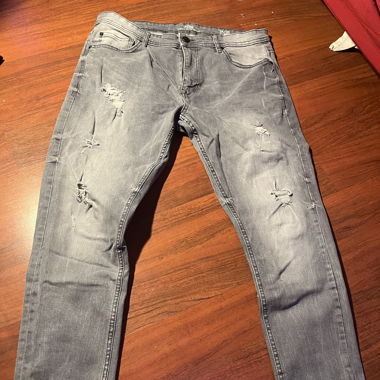 Jeans slim gris 