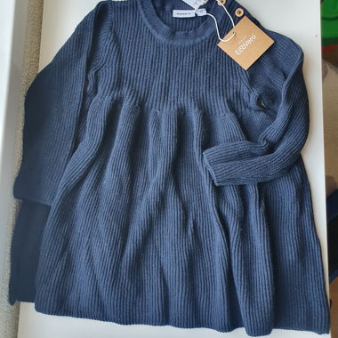 Robe en maille bleu enfant
