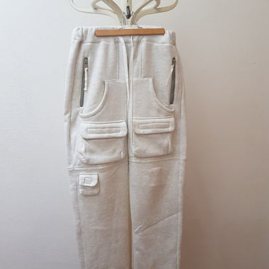 White cargo gym pants